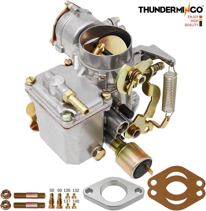 THUNDERMINGO 37 Pict-3 Carburetor For VW Beetles Super Beetles 1971-1979 Dual Port 1600cc Air Cooled Type 12V Engine Electric Choke Volkswagen Bug Bus Thing Karmann Ghia Sedan Kombi, SOLEX 37MM 113129031K - Image 5